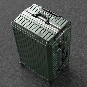Дорожный чемодан с алюминиевой рамой Багаж на колесиках большой вместимости 20-дюймовый багаж на тележке Ручная кладь Чемодан Посадочная сумка