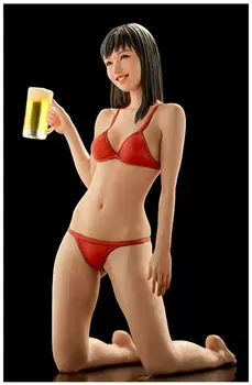 Новый В разобранном виде 1/20 62 мм современная летняя девушка с бокалом для вина и трубкой (одна фигура) Набор смолы DIY Игрушки Неокрашенная модель из смолы