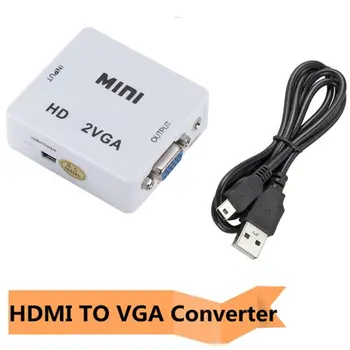 HDMI в VGA Mini HDMI в VGA Аудиоадаптер Видеоконвертер 1080P Mini HDMI в VGA Converter DC 5V
