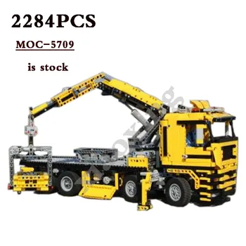 Большой автокран MOC-5709 Классический механический грузовик 2284 шт. Подходит для 42009 Мобильный кран MK Строительные блоки Детская игрушка Подарок