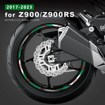 Наклейки на колеса мотоцикла водонепроницаемые для аксессуаров Kawasaki Z900RS 2023 Z900 Z 900 RS SE Cafe 2017-2022 2020 2021 Наклейка на обод