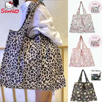 Портативная сумка большой емкости Sanrio Эко Сумка Hello Kitty My Melody Cinnamoroll Портативная складная сумка для покупок Подарок для девочек