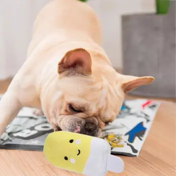  устойчивая к укусам собака скрипучая игрушка портативная мягкая форма мороженого собака молярные игрушки плюшевые звучащие товары для домашних животных избавляют от скуки