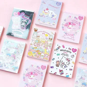 Sanrio Kuromi Hello Kitty Notebook Cinnamoroll My Melody Hand Book Note Paper Cartoon Memo с наклейками для девочек Подарочные игрушки