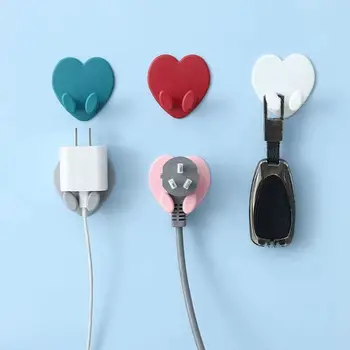  Декоративные крючки в форме сердца Настенный органайзер для вилок Спальня Офис Кабель Шнур для хранения Товары для дома и офиса