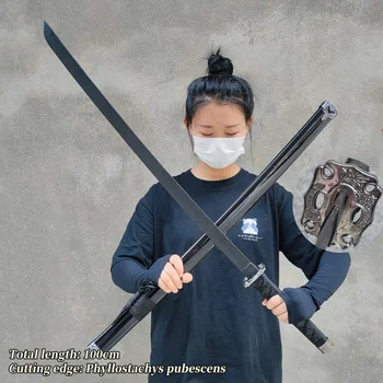 Новый деревянный самурайский меч с катаной 100 см тренировочные мечи безопасные и прочные нелегко сломать бамбуковый нож боевые искусства оружие игрушки