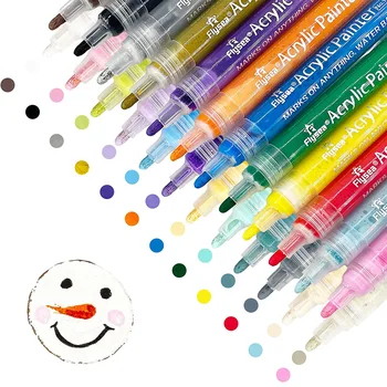 Акриловая ручка для наскальной живописи, 24-цветный маркер для скал, водонепроницаемая ручка для рисования DIY Принадлежности для художественного ремесла 3 мм средний наконечник